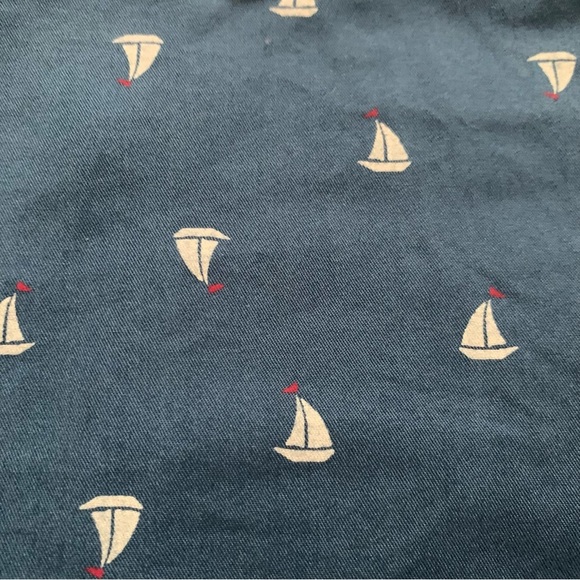 Uniqlo Blue Sailboat Print Flat Front Chino 100% Cotton Shorts Size 10 - Picture 8 of 8